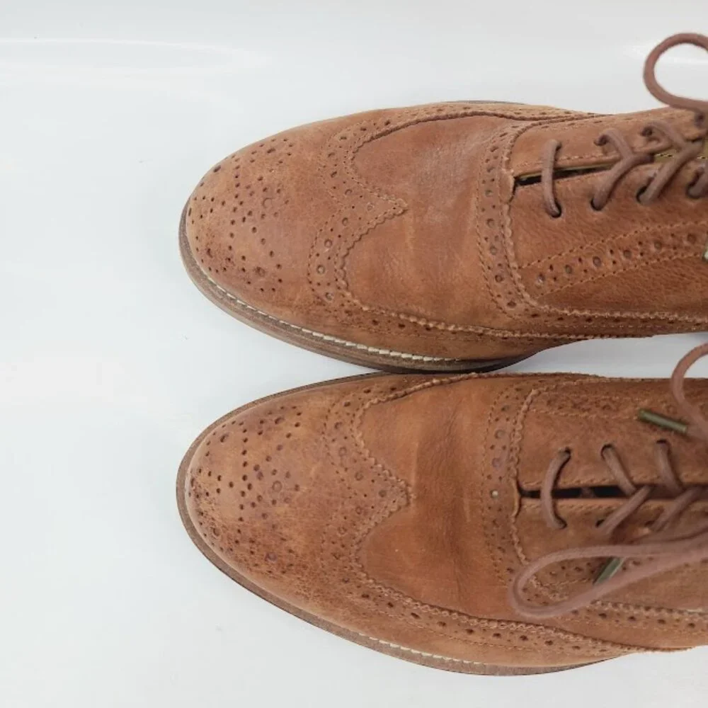J.Shoes Men's Brown Charlie Plus Leather Lace‎ Up Dress Oxford Shoes Size 8.5